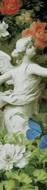 Free angel bookmark featuring a green and white angel